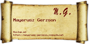 Mayerusz Gerzson névjegykártya